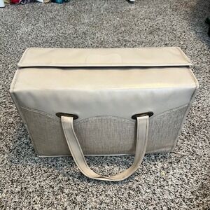 Vintage Baby Tote Diaper‎ Bag Carrier With Glass Bottles Cloth Diapers.